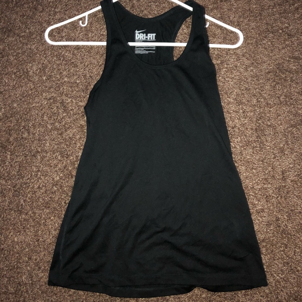 NIKE LONG TANK TOP (dri fit) (black) (worn)
